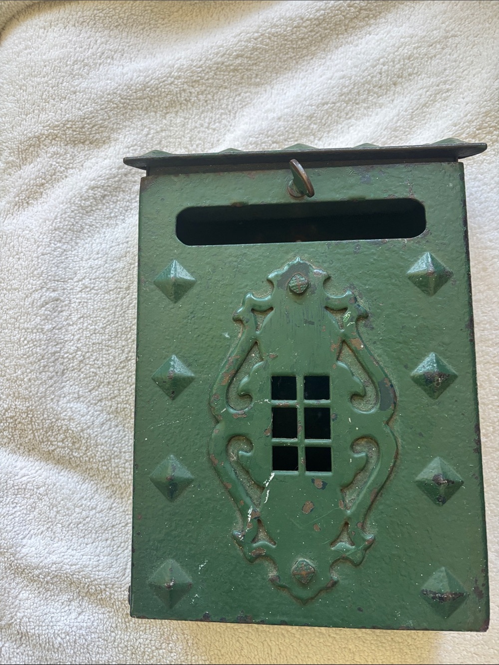 Vintage Green Iron Wall Mounting mailbox